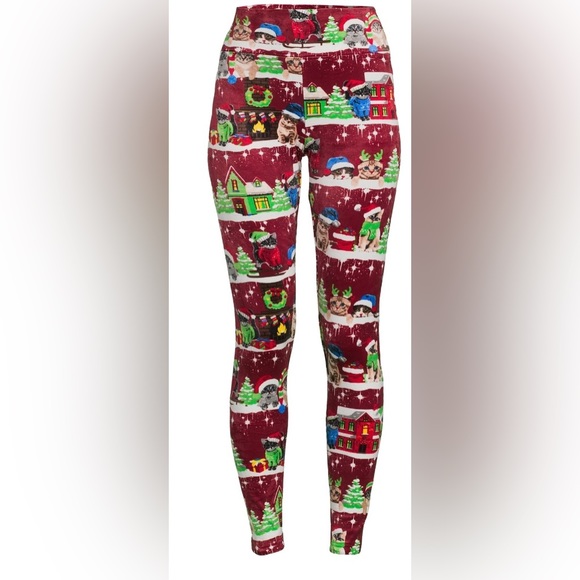 No Boundaries Christmas Velour Leggings - Picture 3 of 5